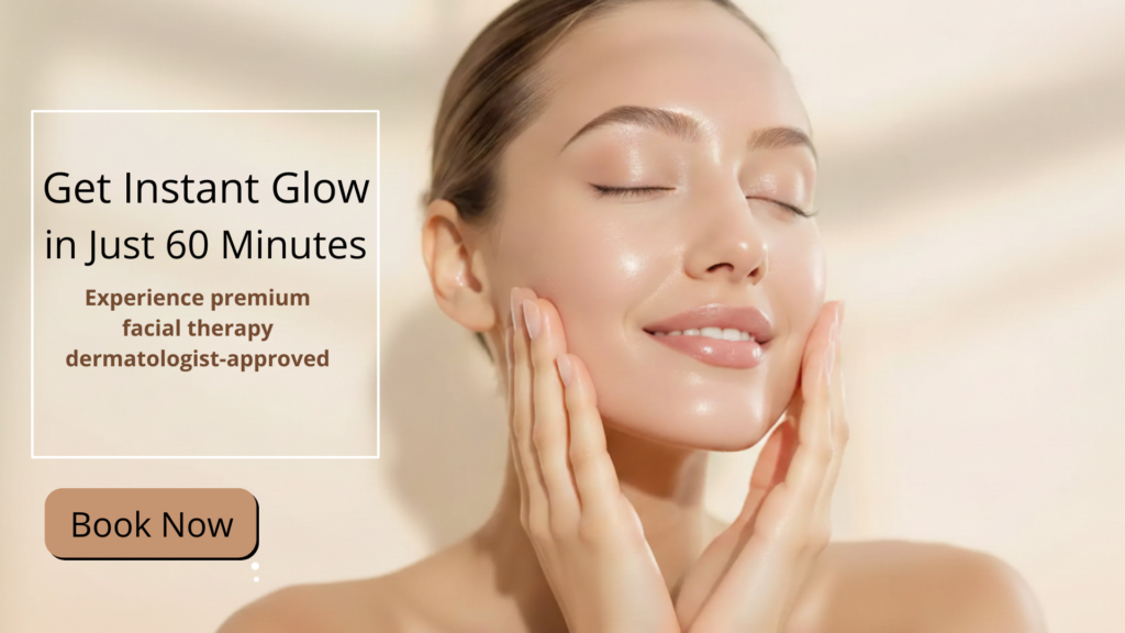 Woman enjoying glowing skin after a professional facial treatment at Masakali Makeup Studio, showcasing radiant and healthy complexion.